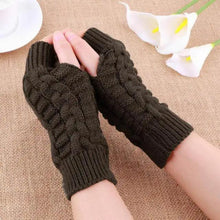 Load image into Gallery viewer, Half Finger Gloves For Women Stylish Winter Soft Warm Wool Knitting Arm Gloves Soft Warm Winter Gloves For Women Knit Arm Warmer Fingerless Gloves Knitted Long Mitten Women Thumb Hole Gloves