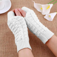 Load image into Gallery viewer, Half Finger Gloves For Women Stylish Winter Soft Warm Wool Knitting Arm Gloves Soft Warm Winter Gloves For Women Knit Arm Warmer Fingerless Gloves Knitted Long Mitten Women Thumb Hole Gloves