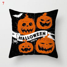 Load image into Gallery viewer, Halloween Cushion Cover Soft Linen Pillow Case Sofa Decoration Pumpkin Printed Pillow Case Orange And Black Pillow Cover For Living Room Car Pillowcase Home Supplies