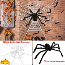 Load image into Gallery viewer, Halloween Decorations Spider Outdoor Stretch Cobweb