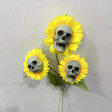 Load image into Gallery viewer, Halloween Sunflower Skull Head Garden Decoration