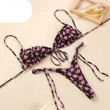 Load image into Gallery viewer, Halter Bikinis Swimsuit String Bikini Swimsuit for Women Triangle Tie Side Adjustable Swimsuit Bathing Suit 2 Piece Set New 2 Piece Swimwear High Cut Bikini Set Print Bandage Beachwear