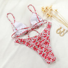 Load image into Gallery viewer, Halter Bikinis Swimsuit String Bikini Swimsuit for Women Triangle Tie Side Adjustable Swimsuit Bathing Suit 2 Piece Set New 2 Piece Swimwear High Cut Bikini Set Print Bandage Beachwear