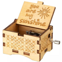 Load image into Gallery viewer, Hand Crank Vintage Wood Carved Sunshine Musical Box