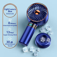 Load image into Gallery viewer, Hand Fan New Handheld Mini Fan USB 5000mAh Rechargeable Mini Portable Small Pocket Fan Data Display Personal Mini Hand Fans for Women USB Rechargeable Makeup Lash Fan for Office