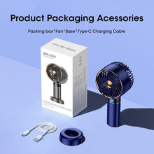 Load image into Gallery viewer, Hand Fan New Handheld Mini Fan USB 5000mAh Rechargeable Mini Portable Small Pocket Fan Data Display Personal Mini Hand Fans for Women USB Rechargeable Makeup Lash Fan for Office