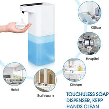 Load image into Gallery viewer, Hand Foam Liquid Soap Dispenser Automatic Soap Dispensers For Bathroom Touchless Dish Soap Dispenser Electric Hand Free Automatic Foaming Hand Soap Dispenser Touchless Soap Dispenser USB Rechargeable Automatic Soap Dispenser For Bathroom Kitchen