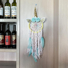 Load image into Gallery viewer, Handmade Dream Catchers Flower For Kids Unicorn Dream Catcher Ornament Feather Wall Decor For Girls Bedroom Flower Wall Hanging Decoration Flower Dream Catcher