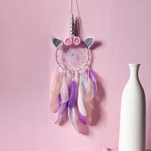 Load image into Gallery viewer, Handmade Dream Catchers Flower For Kids Unicorn Dream Catcher Ornament Feather Wall Decor For Girls Bedroom Flower Wall Hanging Decoration Flower Dream Catcher