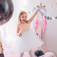 Load image into Gallery viewer, Handmade Dream Catchers Flower For Kids Unicorn Dream Catcher Ornament Feather Wall Decor For Girls Bedroom Flower Wall Hanging Decoration Flower Dream Catcher
