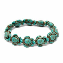 Load image into Gallery viewer, Handmade Turquoise Hawaiian Sea Turtles Bracelet - Turquoise