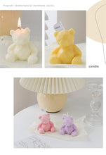 Load image into Gallery viewer, Handmade Scented Candles Creative Teddy Dog Candles Cute Bear Birthday Candles Bear Shaped Cool Candles Scented Funky Candles Aesthetic Candles Birthday Cake Decoration Cake Topper Decor For Baby ShoweAromatherapy Teddy Bear Shape Candle Gift