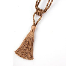 Load image into Gallery viewer, Handmade Tassel Curtain Tieback Room Accessories Gold Curtain Buckle Rope Home Decoration Holdback Window Fringe Curtain Tiebacks Hand-Woven Holdbacks Home Decorative Tassels Tiebacks