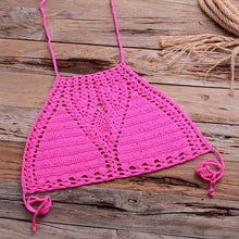 Load image into Gallery viewer, Handmade Vintage Crochet Bikinis Knitted Cotton Swimwear Women's Crochet Swimsuit Two Pieces Bathing Suits Bikini Swimsuit Top Bottom Bandage Modern Women Beachwear For Summer