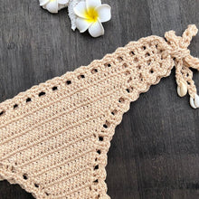 Load image into Gallery viewer, Handmade Vintage Crochet Bikinis Knitted Cotton Swimwear Women's Crochet Swimsuit Two Pieces Bathing Suits Bikini Swimsuit Top Bottom Bandage Modern Women Beachwear For Summer