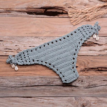 Load image into Gallery viewer, Handmade Vintage Crochet Bikinis Knitted Cotton Swimwear Women's Crochet Swimsuit Two Pieces Bathing Suits Bikini Swimsuit Top Bottom Bandage Modern Women Beachwear For Summer