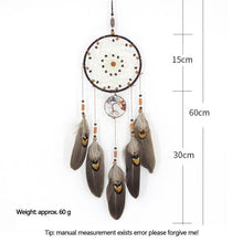 Load image into Gallery viewer, Handmade White Feather Dream Catcher Wind Chimes Hanging Ornaments Ceiling Decor Room Dream Net Hanging Craft Gift Car Ornament Ribbons Feathers Wrapped Lights For Bedroom Decor Wedding Decorations