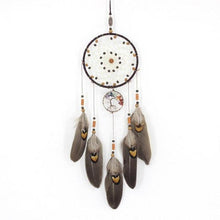 Load image into Gallery viewer, Handmade White Feather Dream Catcher Wind Chimes Hanging Ornaments Ceiling Decor Room Dream Net Hanging Craft Gift Car Ornament Ribbons Feathers Wrapped Lights For Bedroom Decor Wedding Decorations