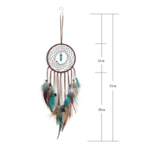 Load image into Gallery viewer, Handmade White Feather Dream Catcher Wind Chimes Hanging Ornaments Ceiling Decor Room Dream Net Hanging Craft Gift Car Ornament Ribbons Feathers Wrapped Lights For Bedroom Decor Wedding Decorations