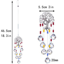 Load image into Gallery viewer, Hanging Crystal With Ball Prism Rainbow Maker Tree of Life Decor For Garden Window Rainbow Maker with Chain for Easy Hanging Outdoor Home Kids Room Window