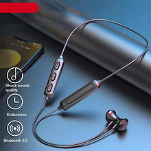 Load image into Gallery viewer, Hanging Neck Bluetooth 5.0 Wireless Sports Headset Ear Headset Bluetooth Headphones Earbuds Earphone With Microphone For Bluetooth Over Ear Headphones, Wireless 5.0/Wired Headset, 55Hrs Playtime, Hi-Fi Stereo Deep Bass, Soft Earmuffs & Light Weight