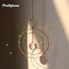 Load image into Gallery viewer, Hanging Sun Catcher Moon Light With Chain Pendant Ornament Crystal Balls Catcher Wind-chime Rainbow Maker Crystal Hanging Window Curtain Chandelier Outdoor Garden Home Decor Christmas Day Party Wedding Decoration
