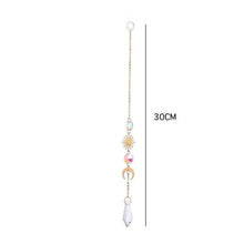 Load image into Gallery viewer, Hanging Sun Catcher Moon Light With Chain Pendant Ornament Crystal Balls Catcher Wind-chime Rainbow Maker Crystal Hanging Window Curtain Chandelier Outdoor Garden Home Decor Christmas Day Party Wedding Decoration