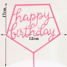 Load image into Gallery viewer, Happy Birthday Cake Topper Gold Cake Topper Acrylic Cake Topper Happy Birthday Cake Topper Cake Decoration Acrylic Letter Cake Toppers Party Supplies Happy Birthday Black Cake Decorations