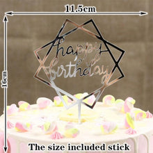 Load image into Gallery viewer, Happy Birthday Cake Topper Gold Cake Topper Acrylic Cake Topper Happy Birthday Cake Topper Cake Decoration Acrylic Letter Cake Toppers Party Supplies Happy Birthday Black Cake Decorations