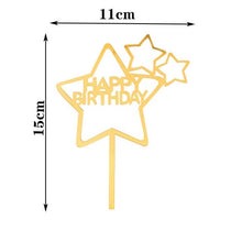 Load image into Gallery viewer, Happy Birthday Cake Topper Gold Cake Topper Acrylic Cake Topper Happy Birthday Cake Topper Cake Decoration Acrylic Letter Cake Toppers Party Supplies Happy Birthday Black Cake Decorations