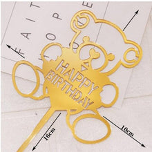 Load image into Gallery viewer, Happy Birthday Cake Topper Gold Cake Topper Acrylic Cake Topper Happy Birthday Cake Topper Cake Decoration Acrylic Letter Cake Toppers Party Supplies Happy Birthday Black Cake Decorations