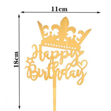 Load image into Gallery viewer, Happy Birthday Cake Topper Gold Cake Topper Acrylic Cake Topper Happy Birthday Cake Topper Cake Decoration Acrylic Letter Cake Toppers Party Supplies Happy Birthday Black Cake Decorations