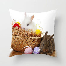 Load image into Gallery viewer, Happy Easter Pillowcase Easter Decorations For Home Party Rabbit Eggs Spring Easter Decor Linen Throw Pillow Cover Case Farmhouse Eggs Tree Rabbit Holiday Cushion Cover Polyester Pillow Cover