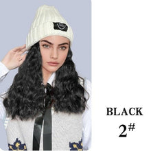 Load image into Gallery viewer, Hat Wig For Women Synthetic Long Wavy Wigs Autumn Winter Fashion Knitted Cap Hair Wig Hair Extensions Wigs For Black Women Cosplay Wigs For Women