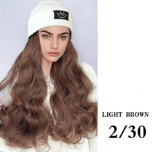 Load image into Gallery viewer, Hat Wig For Women Synthetic Long Wavy Wigs Autumn Winter Fashion Knitted Cap Hair Wig Hair Extensions Wigs For Black Women Cosplay Wigs For Women