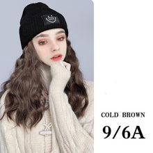 Load image into Gallery viewer, Hat Wig For Women Synthetic Long Wavy Wigs Autumn Winter Fashion Knitted Cap Hair Wig Hair Extensions Wigs For Black Women Cosplay Wigs For Women