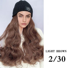 Load image into Gallery viewer, Hat Wig For Women Synthetic Long Wavy Wigs Autumn Winter Fashion Knitted Cap Hair Wig Hair Extensions Wigs For Black Women Cosplay Wigs For Women