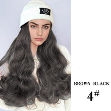 Load image into Gallery viewer, Hat Wig For Women Synthetic Long Wavy Wigs Autumn Winter Fashion Knitted Cap Hair Wig Hair Extensions Wigs For Black Women Cosplay Wigs For Women