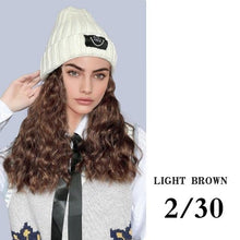 Load image into Gallery viewer, Hat Wig For Women Synthetic Long Wavy Wigs Autumn Winter Fashion Knitted Cap Hair Wig Hair Extensions Wigs For Black Women Cosplay Wigs For Women