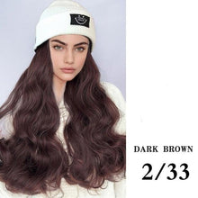 Load image into Gallery viewer, Hat Wig For Women Synthetic Long Wavy Wigs Autumn Winter Fashion Knitted Cap Hair Wig Hair Extensions Wigs For Black Women Cosplay Wigs For Women