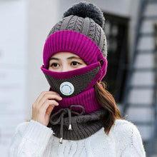 Load image into Gallery viewer, Hat Winter Mask balaclava Hat for girls Scarf Thick Warm Fleece Inside Knitted Hat Thick Mask Warm Full Face Scarf Winter Hats Hiking Face Scarf Balaclava Helmet Liner Cap Soft Sport Reusable Headgear Winter Fishing Warm Mask