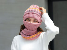 Load image into Gallery viewer, Hat Winter Mask balaclava Hat for girls Scarf Thick Warm Fleece Inside Knitted Hat Thick Mask Warm Full Face Scarf Winter Hats Hiking Face Scarf Balaclava Helmet Liner Cap Soft Sport Reusable Headgear Winter Fishing Warm Mask