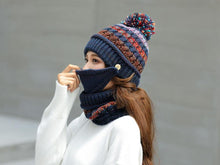 Load image into Gallery viewer, Hat Winter Mask balaclava Hat for girls Scarf Thick Warm Fleece Inside Knitted Hat Thick Mask Warm Full Face Scarf Winter Hats Hiking Face Scarf Balaclava Helmet Liner Cap Soft Sport Reusable Headgear Winter Fishing Warm Mask