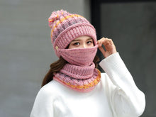 Load image into Gallery viewer, Hat Winter Mask balaclava Hat for girls Scarf Thick Warm Fleece Inside Knitted Hat Thick Mask Warm Full Face Scarf Winter Hats Hiking Face Scarf Balaclava Helmet Liner Cap Soft Sport Reusable Headgear Winter Fishing Warm Mask