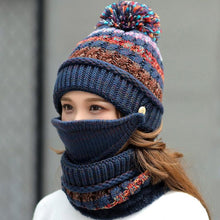 Load image into Gallery viewer, Hat Winter Mask balaclava Hat for girls Scarf Thick Warm Fleece Inside Knitted Hat Thick Mask Warm Full Face Scarf Winter Hats Hiking Face Scarf Balaclava Helmet Liner Cap Soft Sport Reusable Headgear Winter Fishing Warm Mask