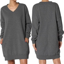 Load image into Gallery viewer, Haute Edition Women's Oversized Pullover Sweatshirt Dress