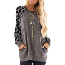 Load image into Gallery viewer, Haute Edition Women's Ultra Soft Long Sleeve Pullover Sweatshirt Leopard Design
