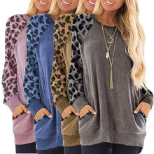 Load image into Gallery viewer, Haute Edition Women's Ultra Soft Long Sleeve Pullover Sweatshirt Leopard Design