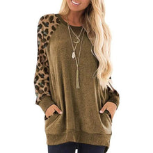 Load image into Gallery viewer, Haute Edition Women's Ultra Soft Long Sleeve Pullover Sweatshirt Leopard Design