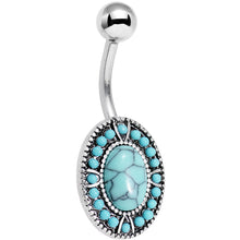Load image into Gallery viewer, Faux Turquoise Southwestern Simplicity Oval Belly Ring